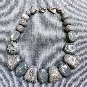 Amy Russell Kahn Ceramic and Silver Necklace